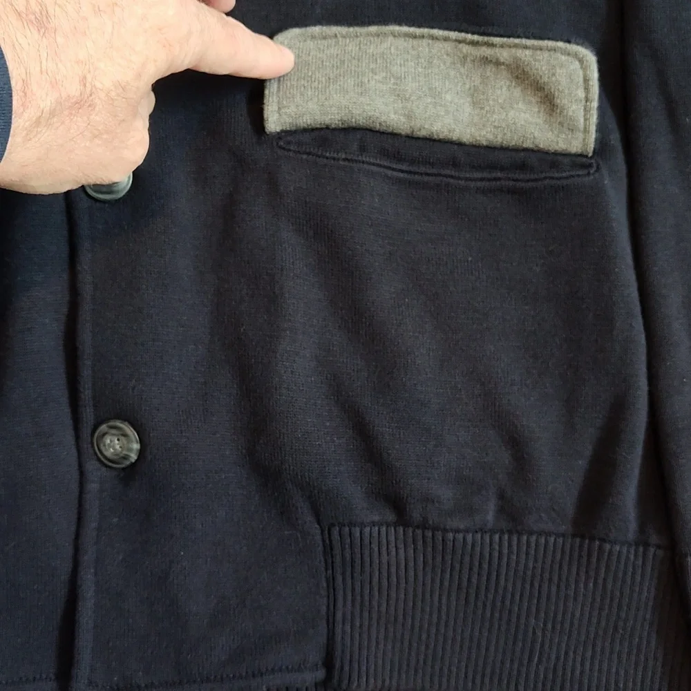 Jos. A. Bank Mens Cardigan Sweater With Arm Patches
